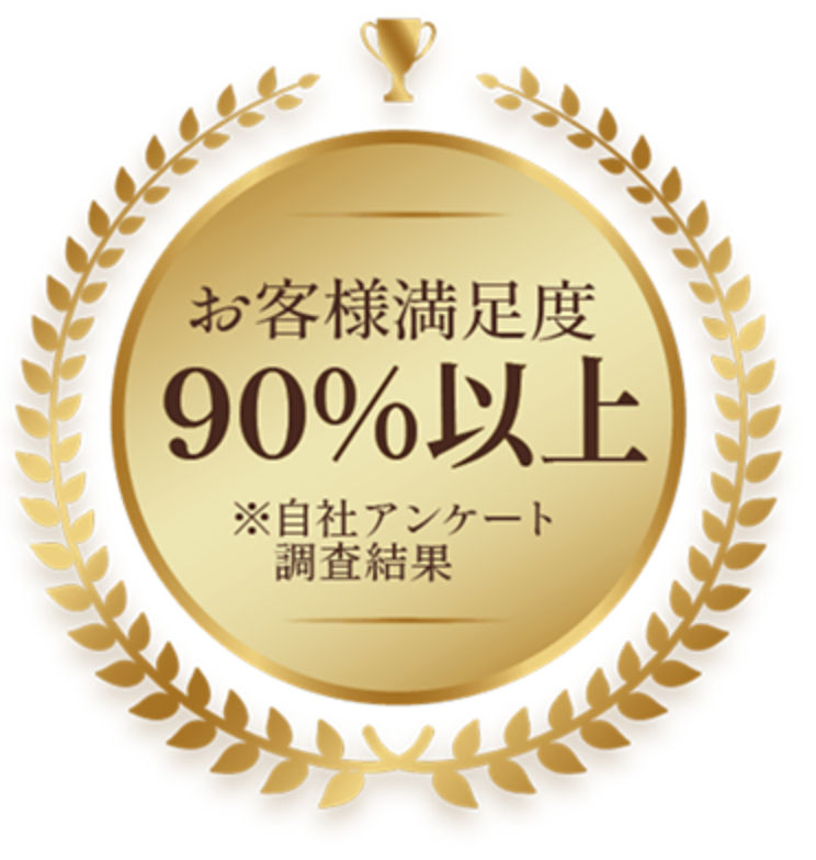 お客様満足度90%以上